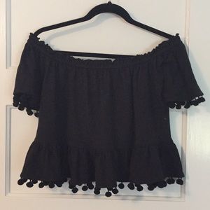 Highline Collective off the shoulder Pom Pom top